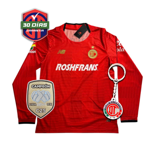 Toluca Home Manga Larga 2025/26 + Parche de Campeón