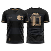 Camisa Flamengo Zico 1981 Preto e Ouro Retrô Masculina - Zico #10